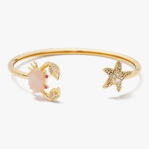 Kate Spade Sea Star Crab & Starfish Flex Cuff (16k Gold) (NEW)